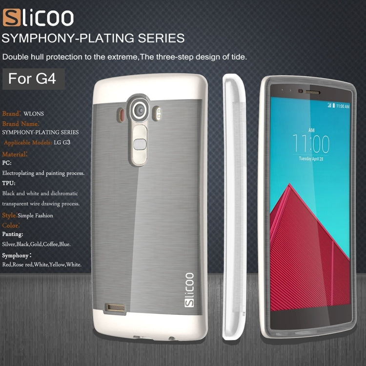 Slicoo Brushed Texture Electroplating TPU + PC Combination Case for LG G4 / H815