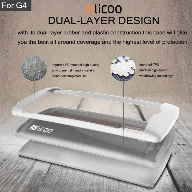 Slicoo Brushed Texture Electroplating TPU + PC Combination Case for LG G4 / H815