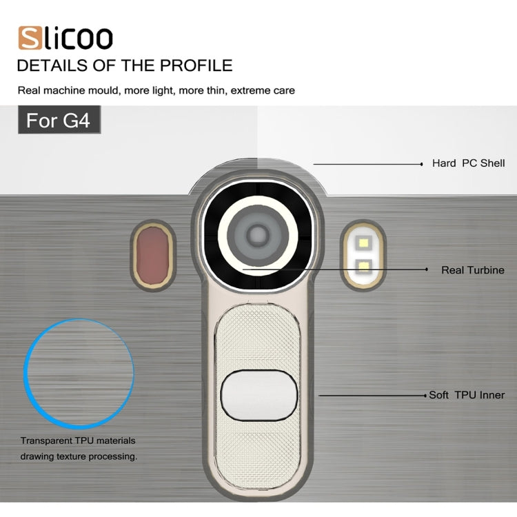 Slicoo Brushed Texture Electroplating TPU + PC Combination Case for LG G4 / H815
