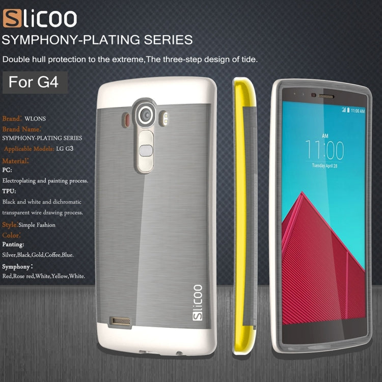 Slicoo Brushed Texture Electroplating TPU + PC Combination Case for LG G4 / H815