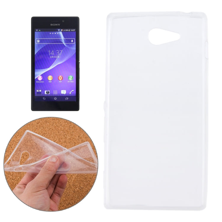 0.75mm Ultra-thin Transparent TPU Protective Case for Sony Xperia M2 / D2303 / D2305 / D2306
