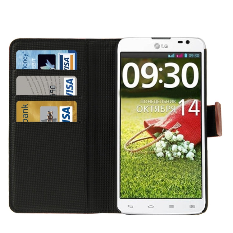 Litchi Texture Flip Leather Case with Credit Card Slots & Holder for LG G Pro Lite / D686