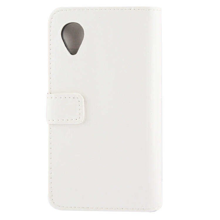Crazy Horse Texture Leather Case with Credit Card Slot & Holder for Google Nexus 5 (White)