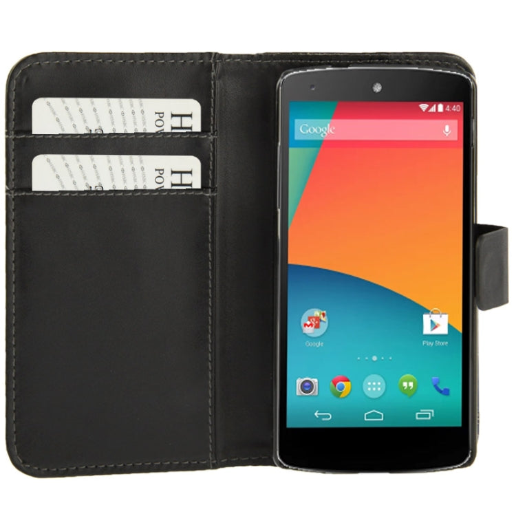 Leather Case with Credit Card Slot & Holder for Google Nexus 5 / D820 / D821