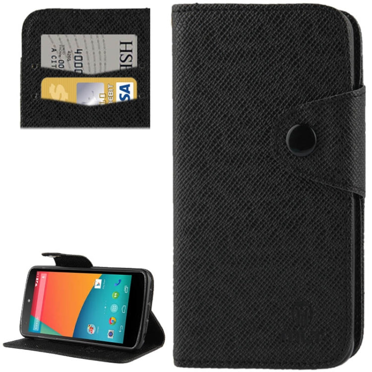 Cross Texture Leather Case with Credit Card Slot & Holder for Google Nexus 5 / D820 / D821