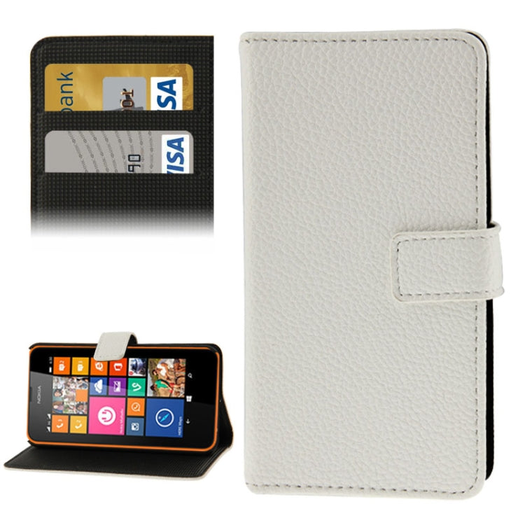 Litchi Texture Flip Leather Case with Credit Card Slots & Holder for Nokia Lumia 630