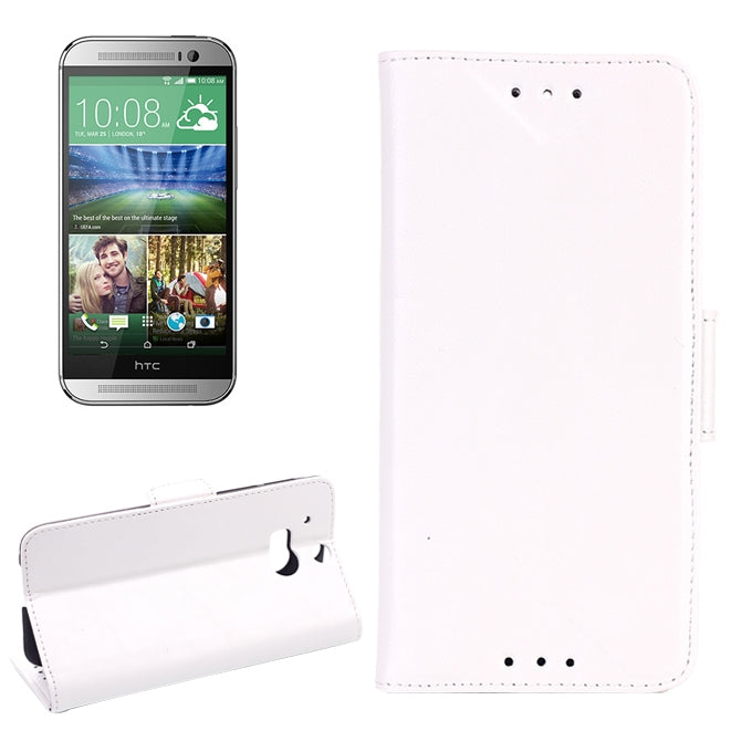 Oil Leather Case with Credit Card Slot & Holder for HTC One / M8