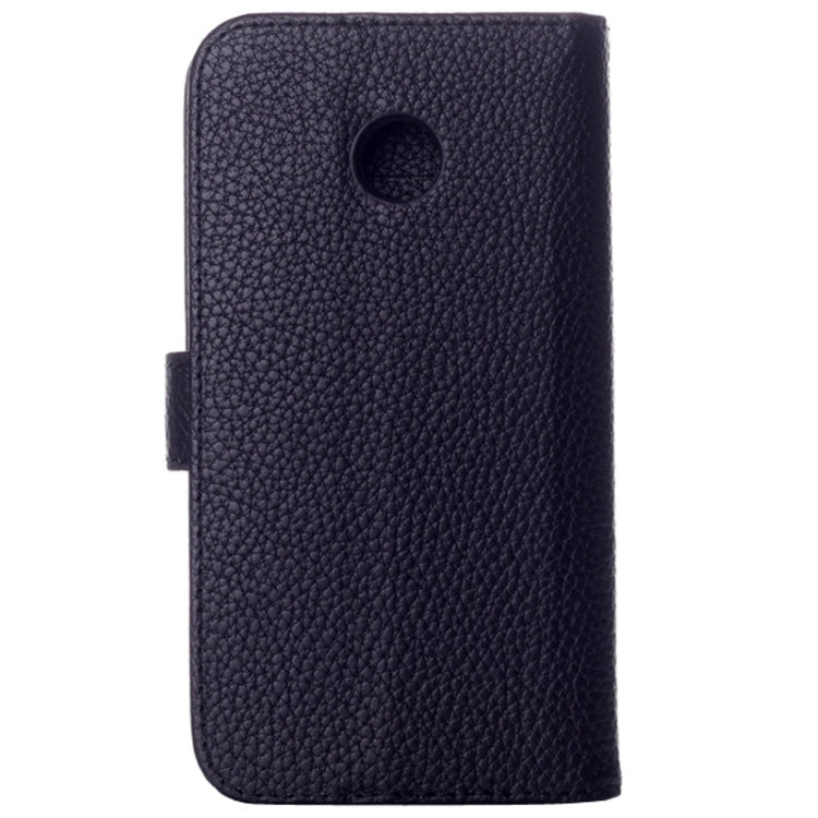 Litchi Texture Magnetic Button Horizontal Flip Leather Case with Card Slots & Holder for Motorola Moto E / XT1021
