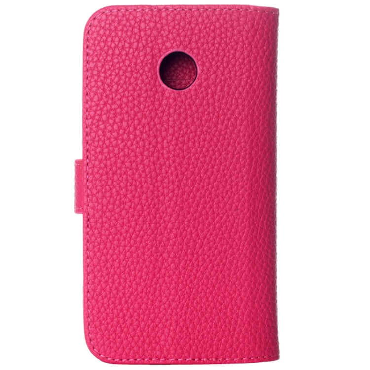 Litchi Texture Magnetic Button Horizontal Flip Leather Case with Card Slots & Holder for Motorola Moto E / XT1021