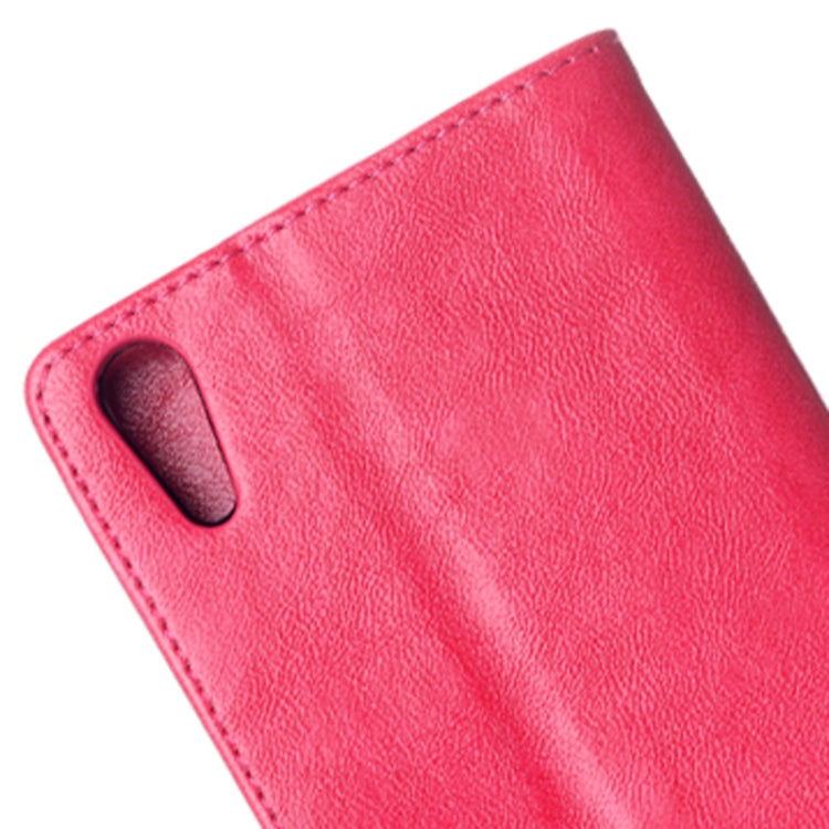 Crazy Horse Texture Horizontal Flip Leather Case with Card Slots & Holder for Sony Xperia T3 / M50W(Magenta)