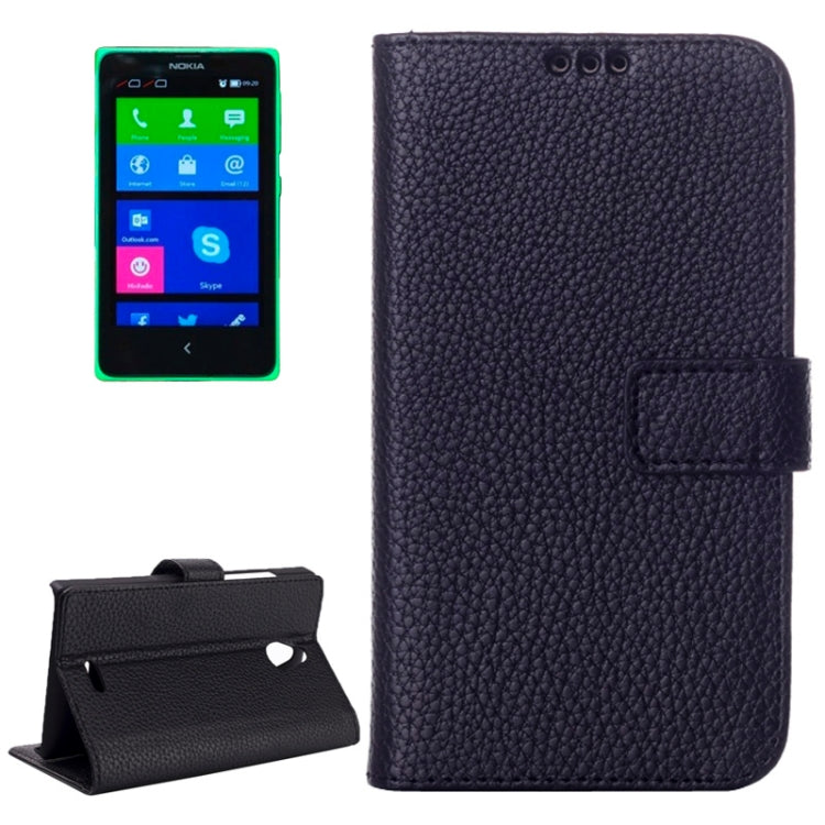 Litchi Texture Magnetic Button Horizontal Flip Leather Case with Card Slots & Holder for Nokia X2