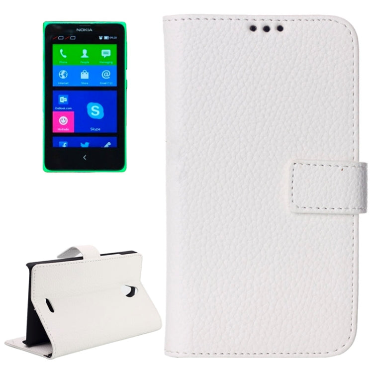 Litchi Texture Magnetic Button Horizontal Flip Leather Case with Card Slots & Holder for Nokia X2