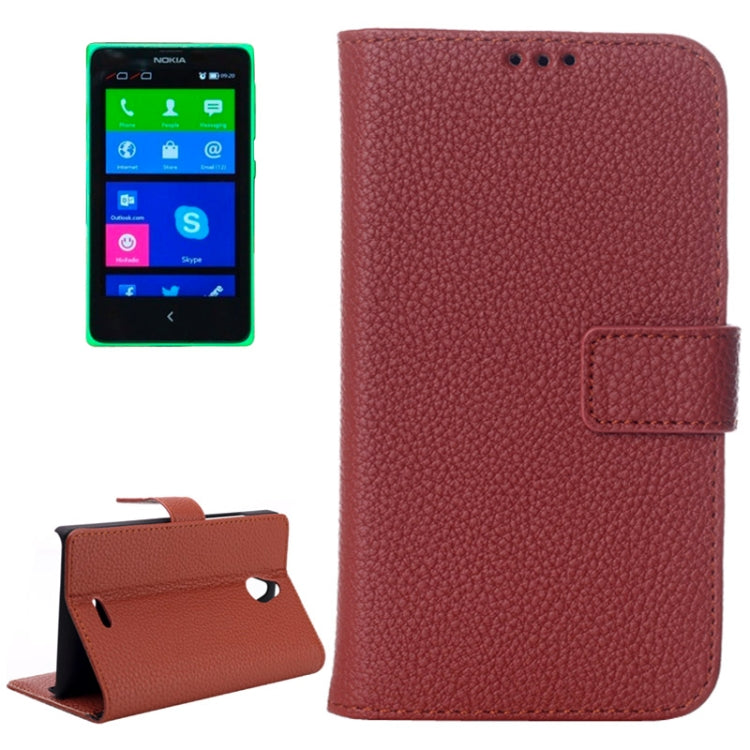 Litchi Texture Magnetic Button Horizontal Flip Leather Case with Card Slots & Holder for Nokia X2