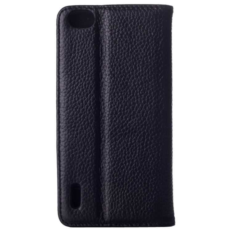 Litchi Texture Horizontal Flip Genuine Leather Case with Card Slots & Holder for Huawei Honor 6