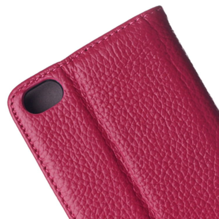 Litchi Texture Horizontal Flip Genuine Leather Case with Card Slots & Holder for Huawei Honor 6