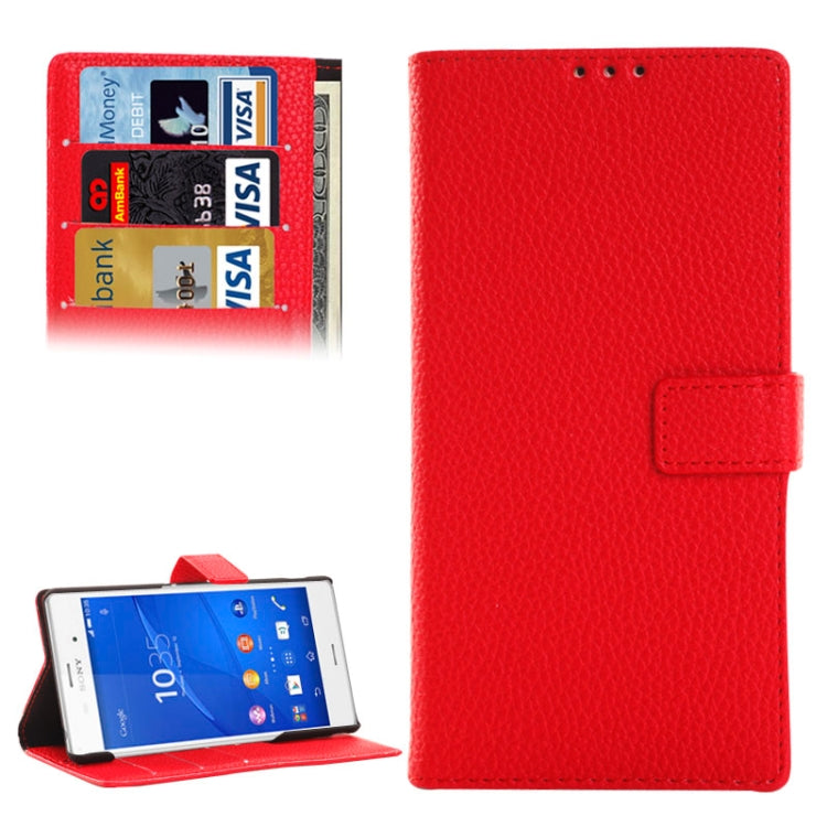 Litchi Texture Horizontal Flip Smart Leather Case with Holder & Card Slots & Wallet for Sony Xperia Z3 / D6653