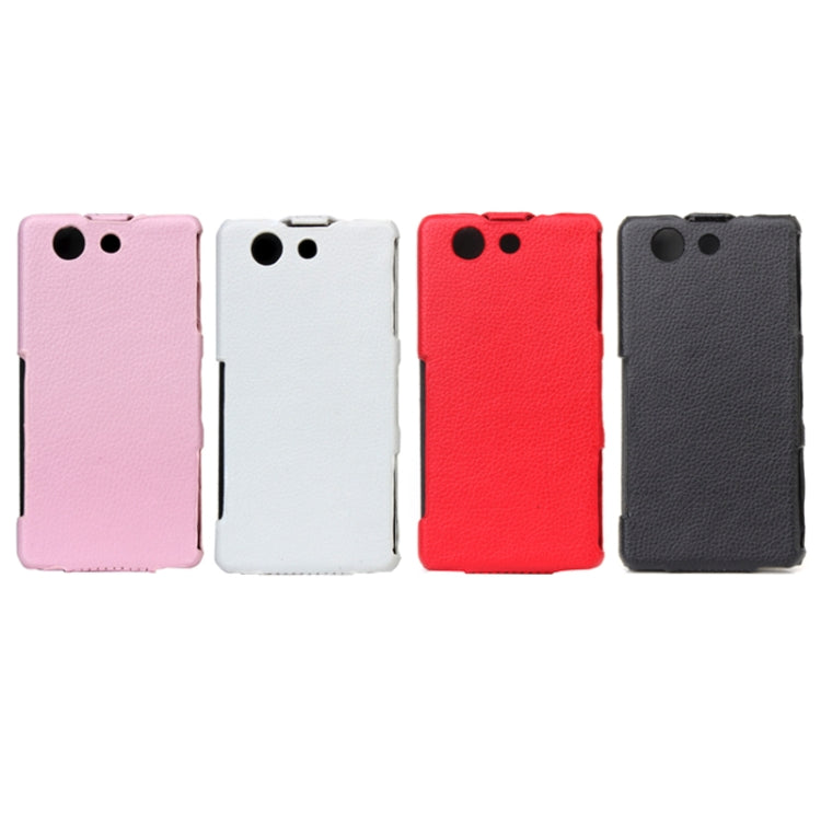 Litchi Texture Vertical Flip Leather Case for Sony Xperia Z3 Compact