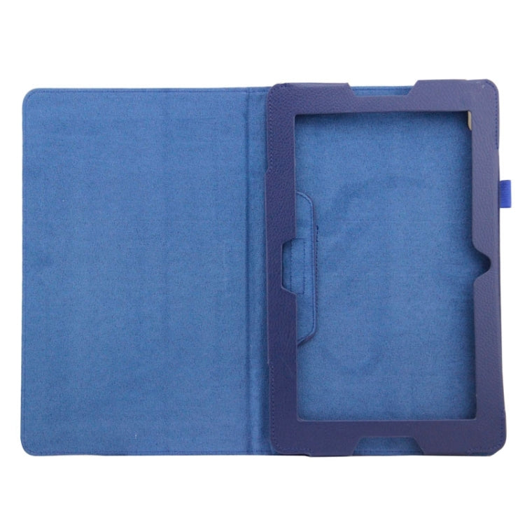 2-fold Litchi Texture Leather Case with Holder for Lenovo A10-70 / A7600