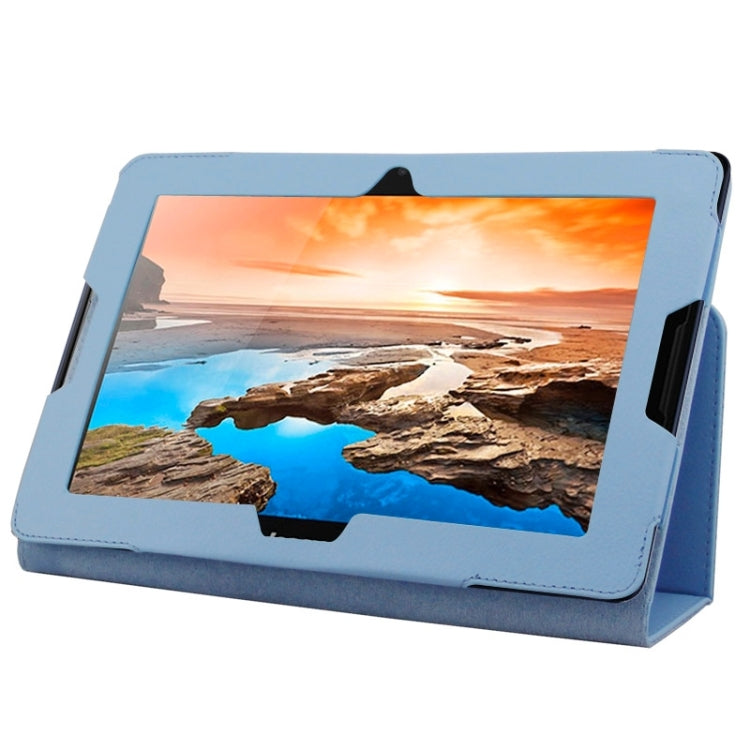 2-fold Litchi Texture Leather Case with Holder for Lenovo A10-70 / A7600