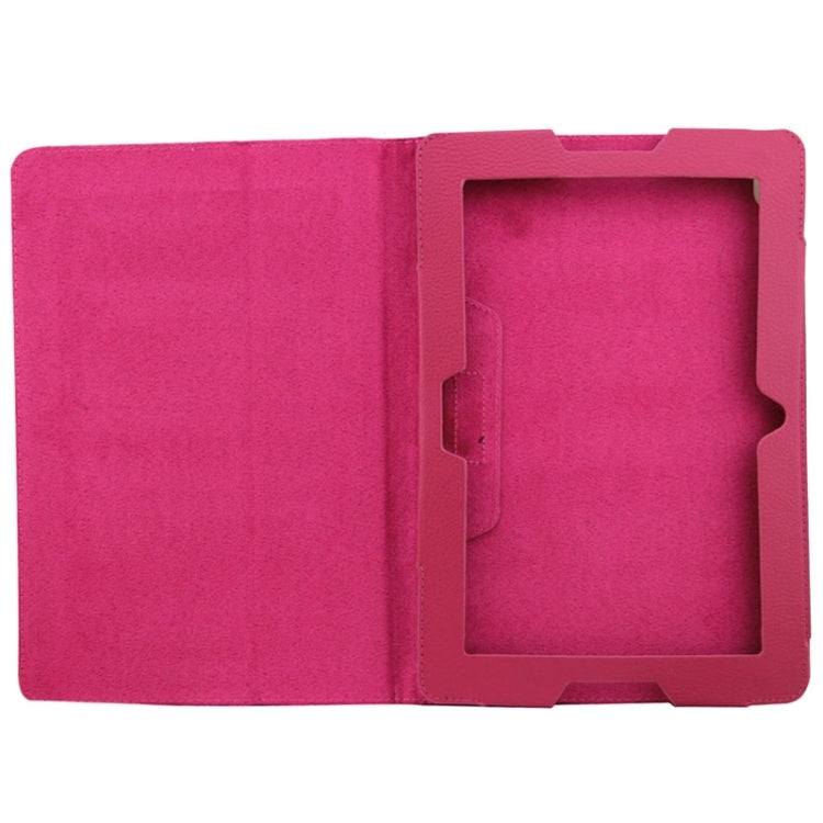 2-fold Litchi Texture Leather Case with Holder for Lenovo A10-70 / A7600