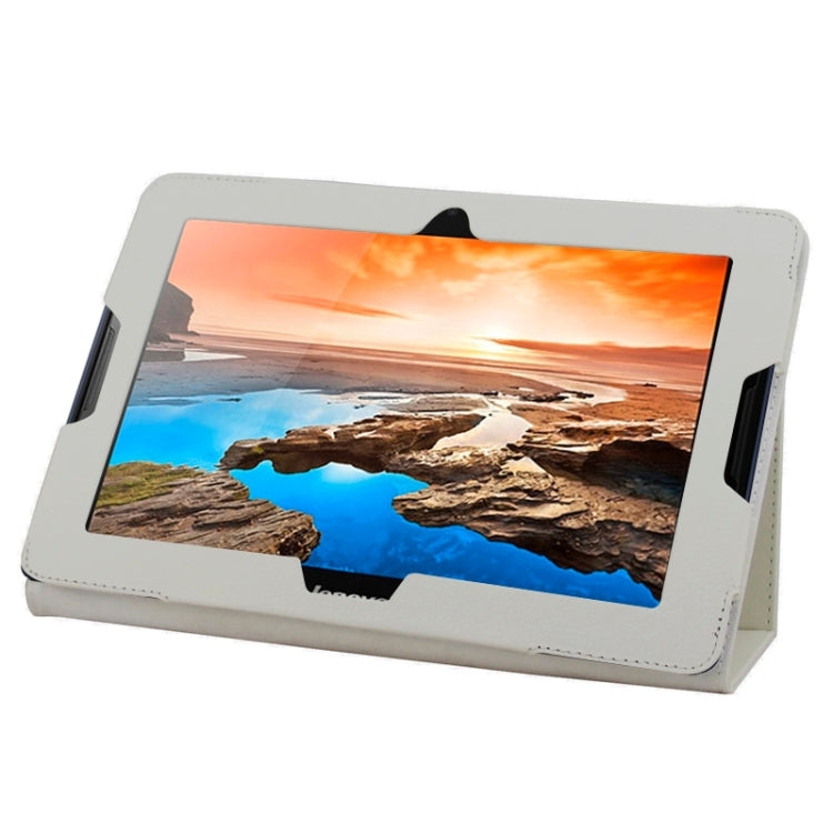 2-fold Litchi Texture Leather Case with Holder for Lenovo A10-70 / A7600