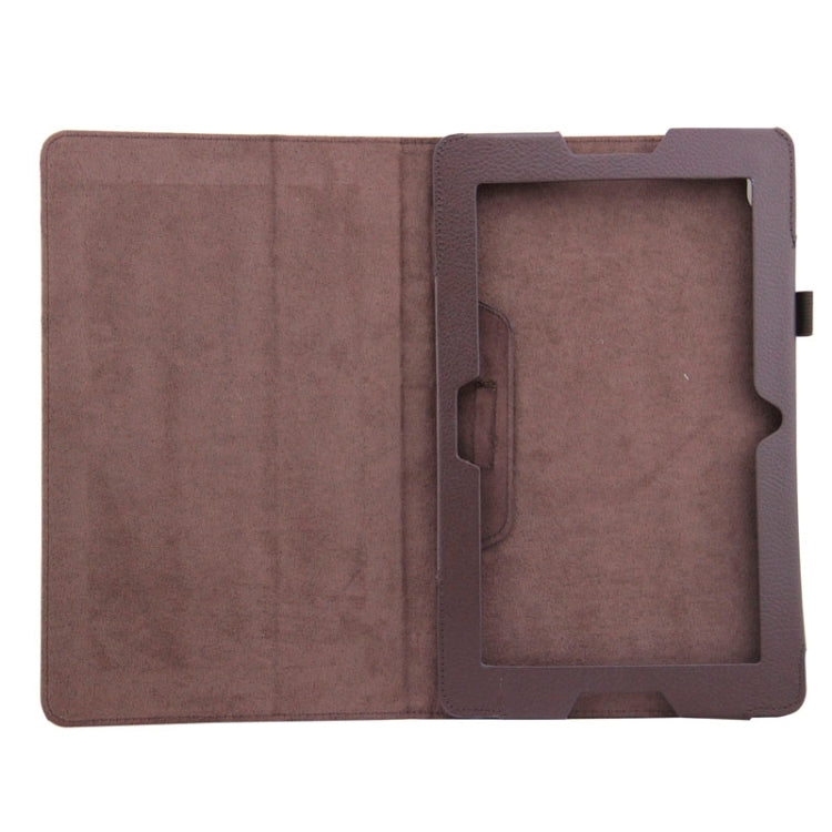 2-fold Litchi Texture Leather Case with Holder for Lenovo A10-70 / A7600