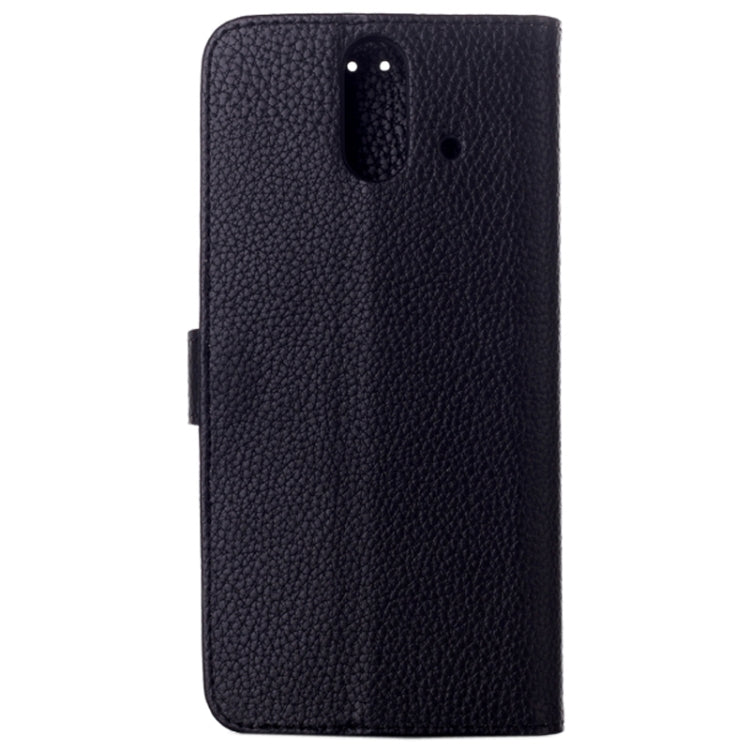 Litchi Texture Flip Leather Case with Card Slots & Holder for HTC One E8