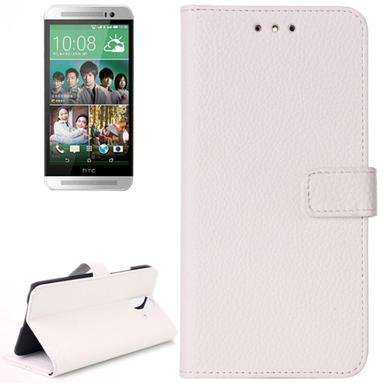 Litchi Texture Flip Leather Case with Card Slots & Holder for HTC One E8