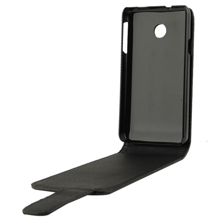 Litchi Texture Vertical Flip Leather Case for Huawei Y330(Black)