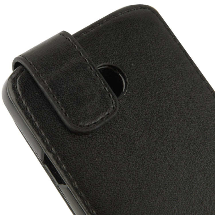 Litchi Texture Vertical Flip Leather Case for Huawei Y330(Black)