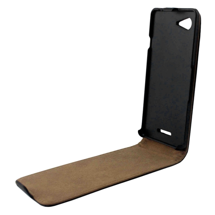 Vertical Flip Magnetic Button Leather Case for Sony Xperia E3 / D2203