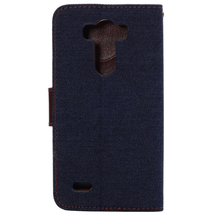 Jean Texture Button Flip Leather Case with Card Slots & Holder for LG G3 / D855 (Black)
