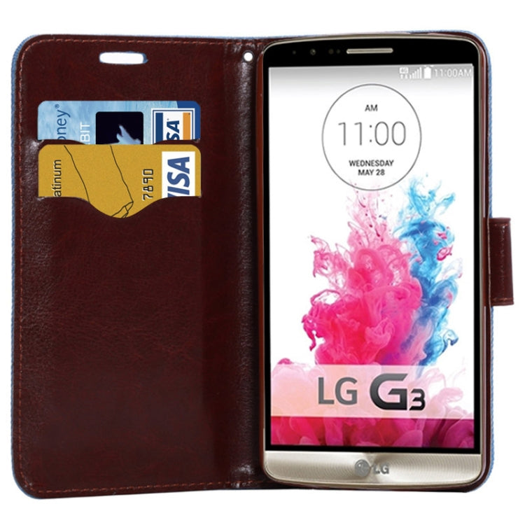 Cotton Print Black Background Pattern Button Flip Leather Case with Card Slots & Holder for LG G3 / D855