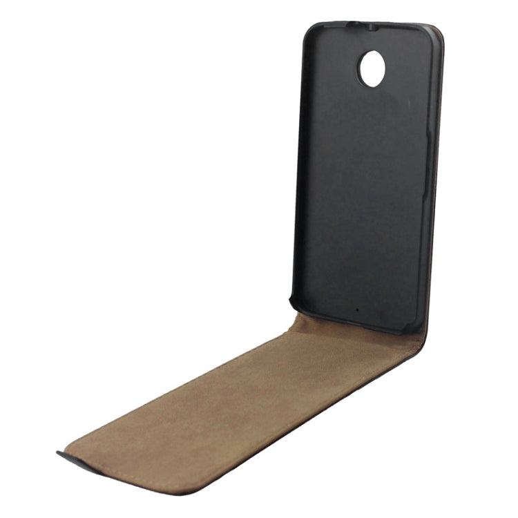 Vertical Flip Magnetic Button Leather Case for Google Nexus 6