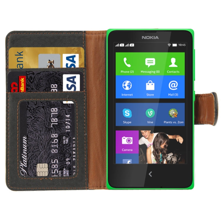Litchi Texture Flip Leather Case with Card Slots & Holder for Nokia X
