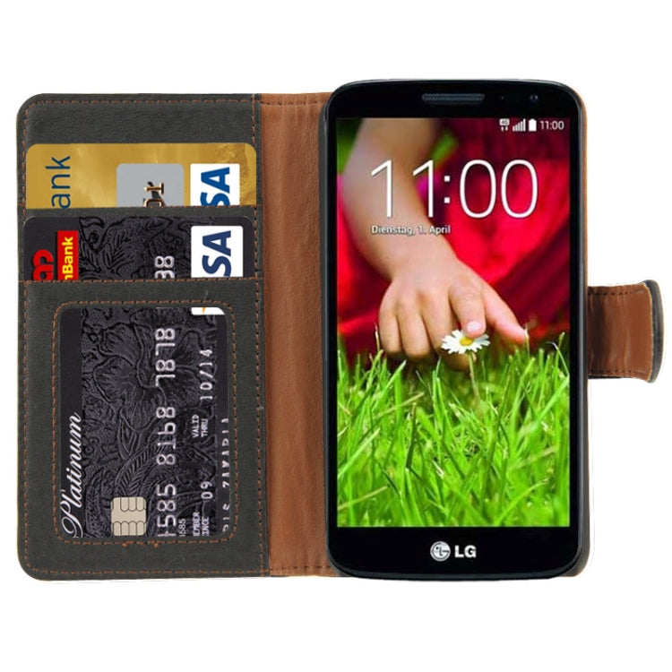 Litchi Texture Horizontal Litchi Texture Button Flip Leather Case with Card Slots & Holder for LG G2 mini (Black)