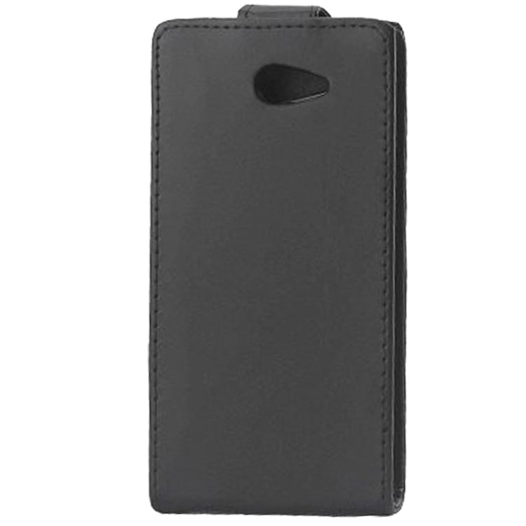 High Quality Vertical Flip Leather Case for Sony Xperia M2(Black)