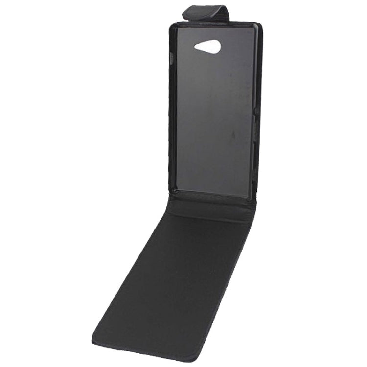 High Quality Vertical Flip Leather Case for Sony Xperia M2(Black)