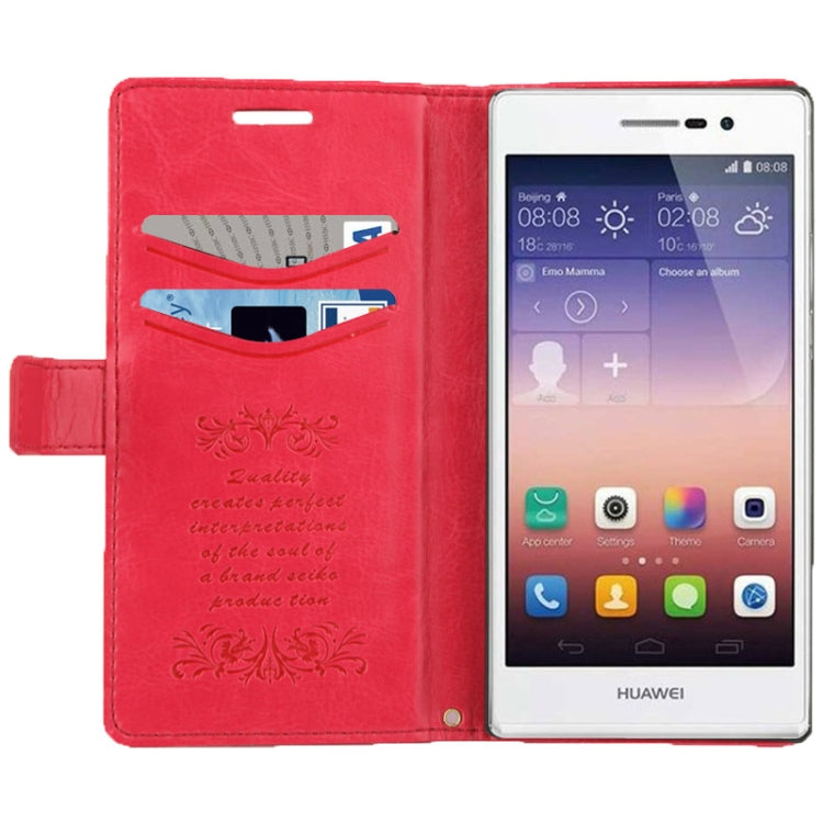 Fine Sheepskin Texture Flip Leather Case with Card Slots & Holder for Huawei Ascend P7 (3G Version)