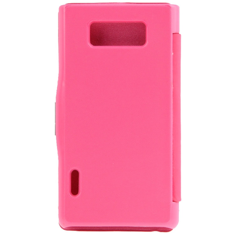 Brushed Texture Horizontal Flip Magnetic Buckle Leather Protective Case for LG Optimus L7 / P705 (Magenta)