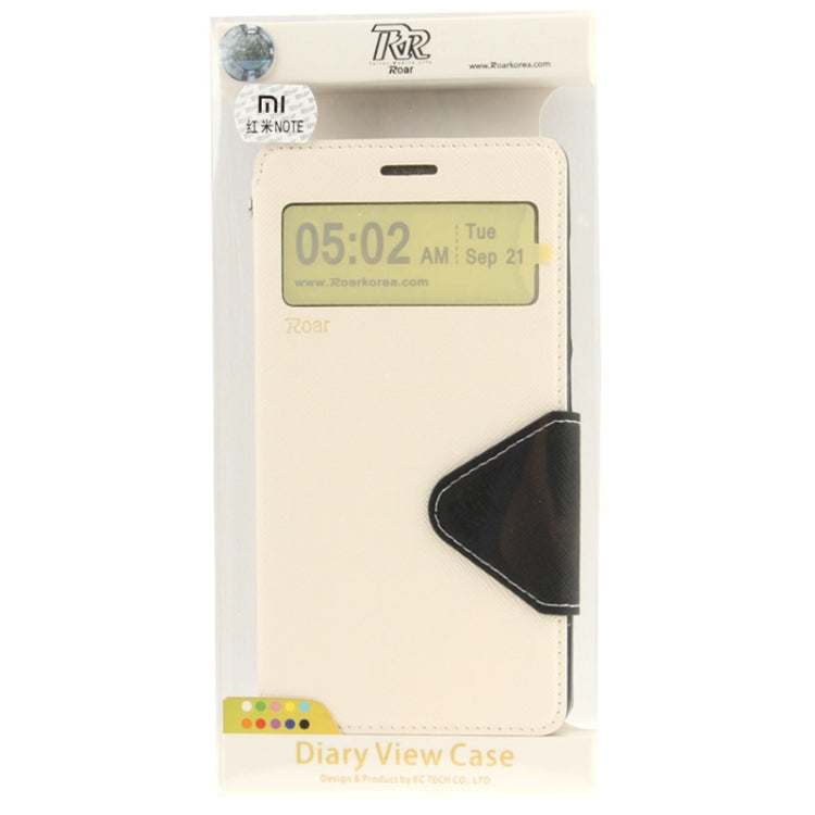 Cross Texture Flip Leather Case with Call Display ID & Holder for Redmi Note