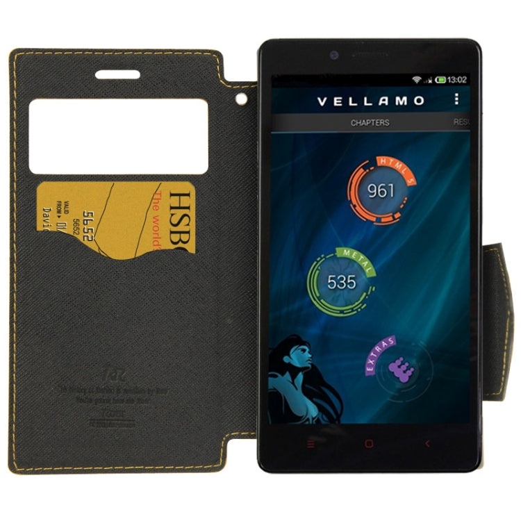 Cross Texture Flip Leather Case with Call Display ID & Holder for Redmi Note