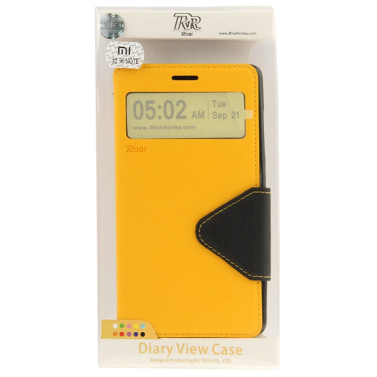 Cross Texture Flip Leather Case with Call Display ID & Holder for Redmi Note