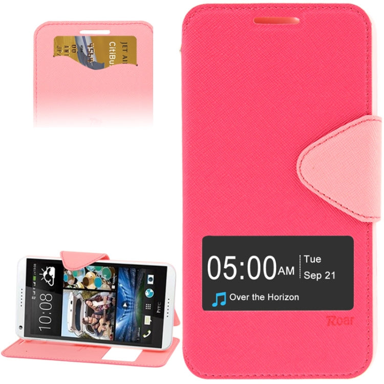 Cross Texture Horizontal Flip Magnetic Buckle Leather Case with Card Slots & Holder for HTC Desire 816 / 800