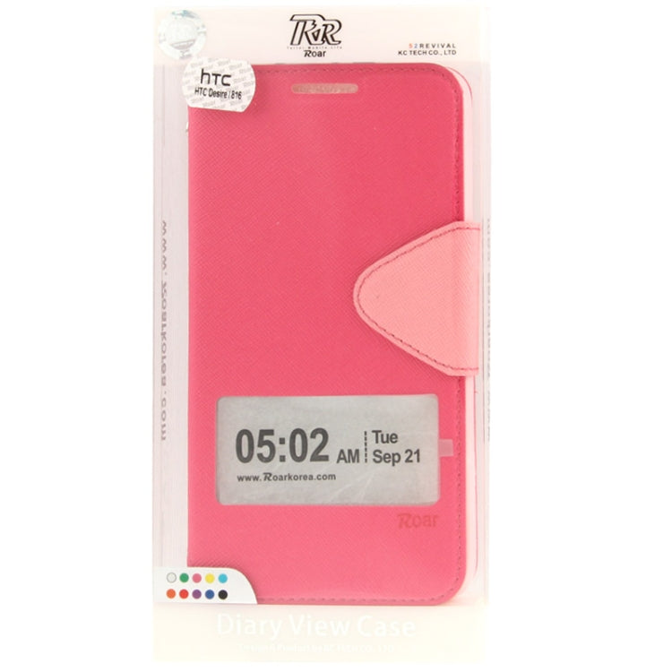 Cross Texture Horizontal Flip Magnetic Buckle Leather Case with Card Slots & Holder for HTC Desire 816 / 800