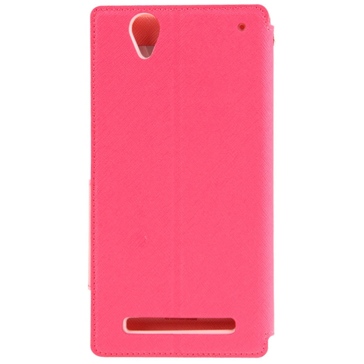 Litchi Texture Horizontal Flip Magnetic Buckle Leather Case with Call Display ID & Card Slots & Holder for Sony Xperia T2 Ultra / XM50