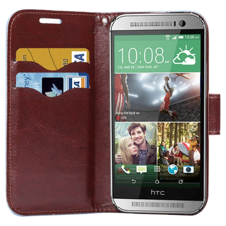 Denim Texture Horizontal Flip Leather Case with Card Slots & Holder for HTC One M8 mini