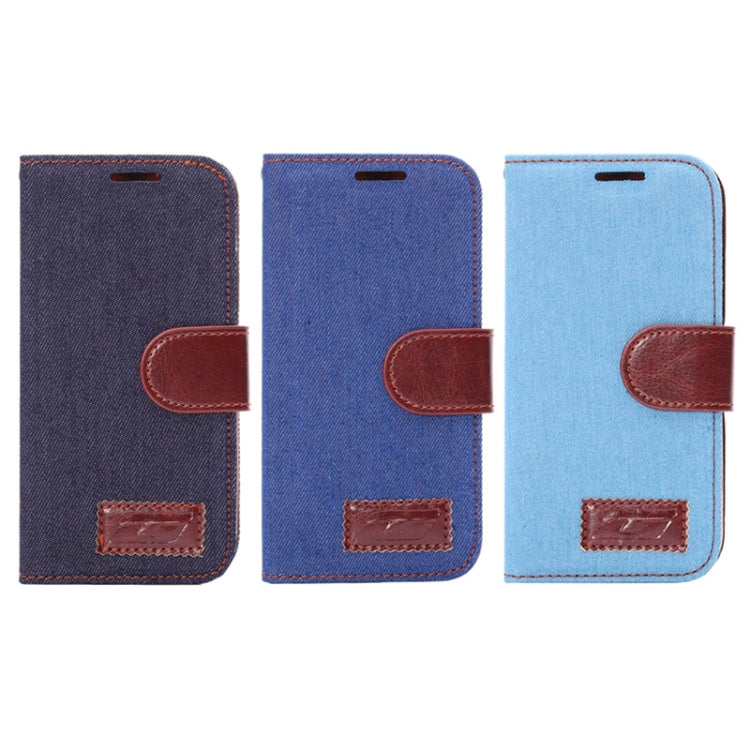 Denim Texture Horizontal Flip Leather Case with Card Slots & Holder for HTC One M8 mini