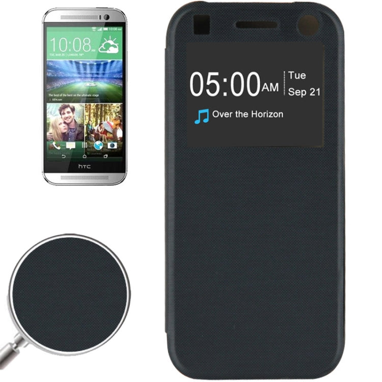 Horizontal Flip Leather Case with Call Display ID for HTC One / M8 mini