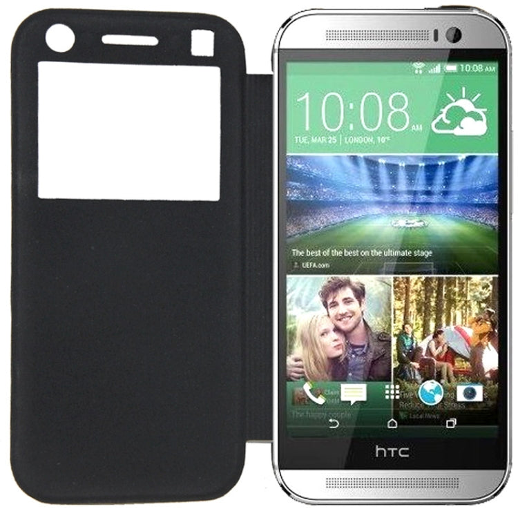 Horizontal Flip Leather Case with Call Display ID for HTC One / M8 mini